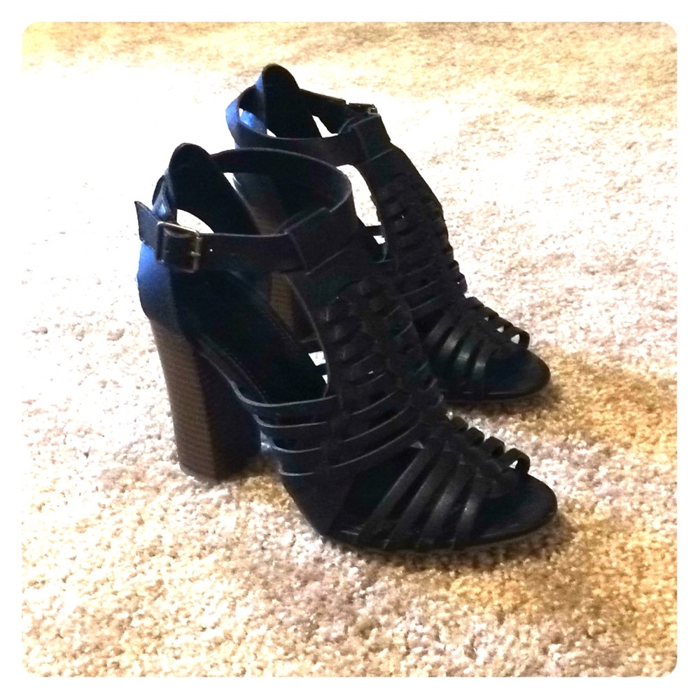 Black block heels